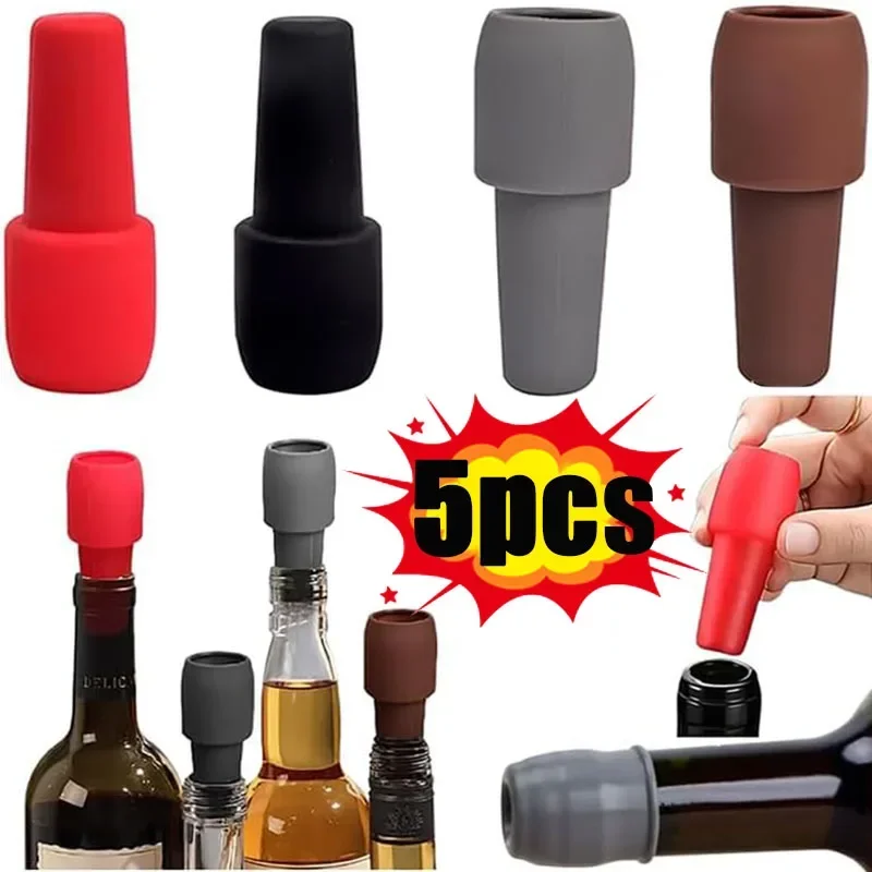 Kitchen Appliances And Utensils - Universele rode wijnflessenstop met zachte siliconen