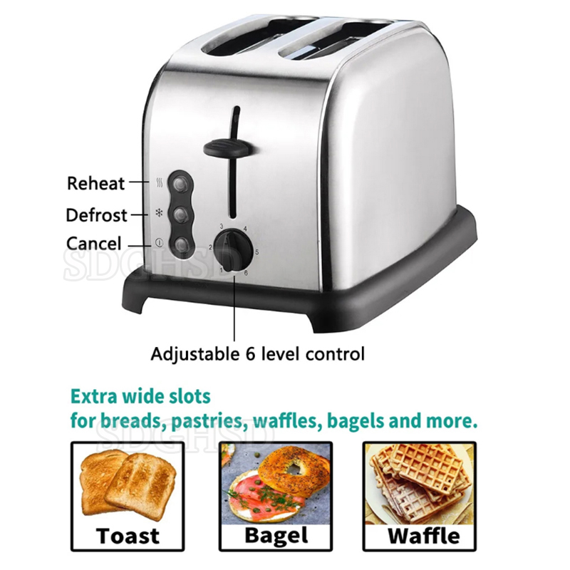 Toaster 4 Slice - 4-sneden huishoudelijke elektrische broodrooster met extra