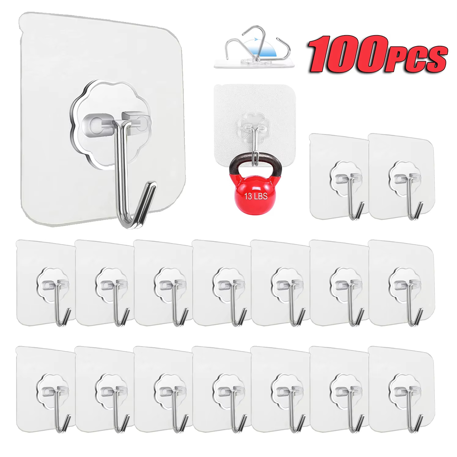 Kitchen Appliances Holder - Transparante zelfklevende wandhaken van roestvrij staal