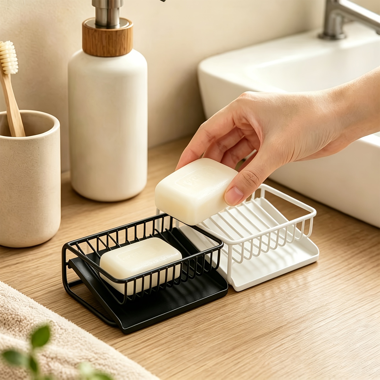 Kitchen Appliances Holder - 1 stuk plastic zeepbakje met afvoerbak