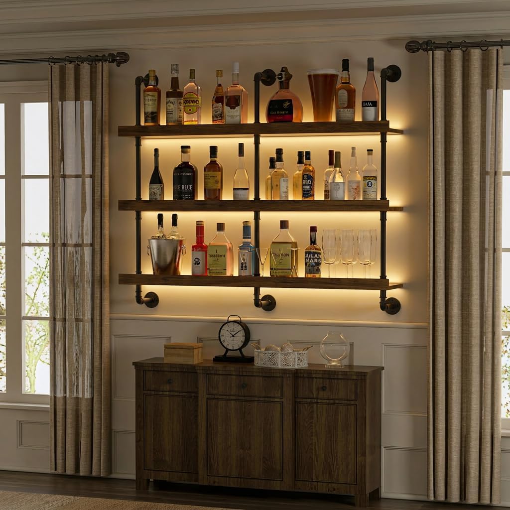Wandgemonteerd wijnrek met LED - Kitchen Appliances Holder recensie en prijs
